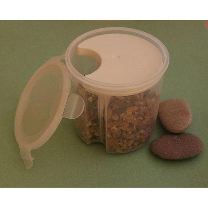 Transparent Plastic Food Storage Dispenser Airtight Container Jar 3 section SMALL