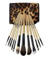 12 Pieces Makeup Brushes Set With Beautifull Brown Cheeta Pouch. 