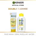 Garnier Skin Active Bright Complete Face Wash 100ml + Vitamin C Micellar Makeup Cleansing Water 125 ml. 