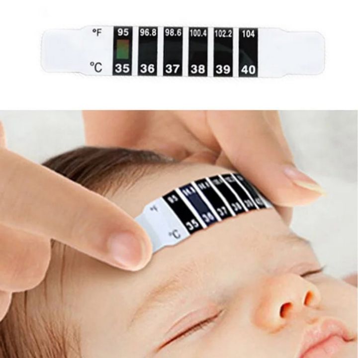 LCD Thermometer Strip ABS Reusable Flexible Head Fever Forehead Thermometer Color Change Home Test Temperature LCD Thermometer Strip ABS Reusable