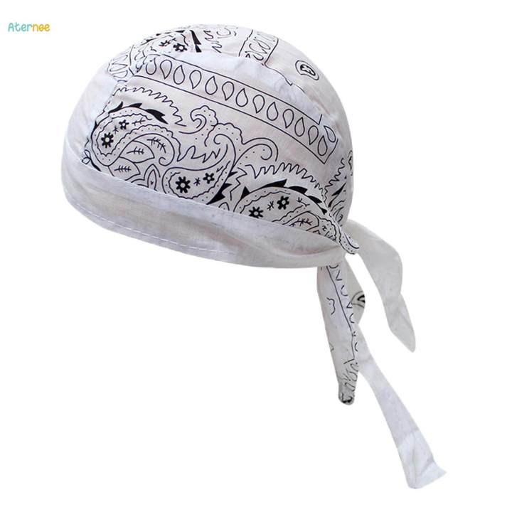Cycling Pirate Hats Bandana Beanie Soft for Fishing White Dark Gray