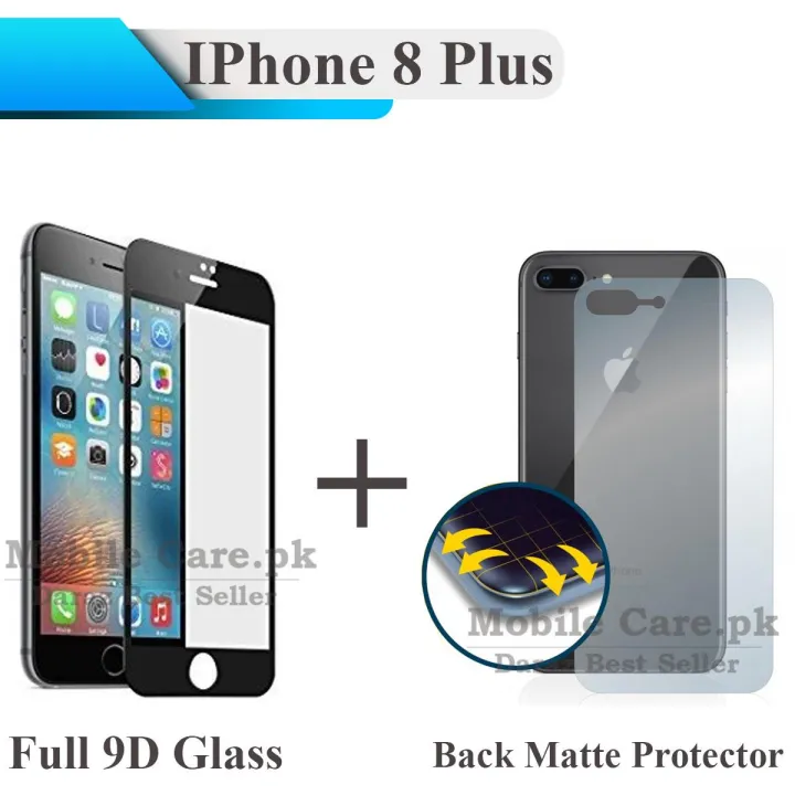 Apple%20iPhone%208%20Plus%20Black%20Full%20Black%209D%20Tempered%20Glass%20Screen%20Protector%20Full%20Glue%20Edge%20To%20Edge%20and%20Back%20Matte%20Protector%20Soft%20Skin%20Sheet%20Soft%20Film%20Protection%20-%202-in-1%20Bundle%20-%20Image%204