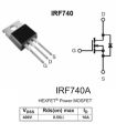 2pcs IRF740 N-channel Mosfet 400V-10A. 