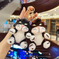 Cute Lucifer Cat Disney Keychain Anime Movie Stuffed Doll Soft Lucifer Cat Plushie Girl Key Chain Birthday Gift Bag Pendant. 