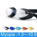 【Footprint】 Myopia Swimming Glasses Prescription -1.0~-10 Waterproof Anti Fog Swim Eyewear Silicone Diopter Diving Goggles Adults Children. 