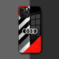 Luxury Car Audi LOGO Phone Case For Iphone 14 Pro Max 13 12 11 Mini X Xr Xs 8 7 Puls 6 Toughened Glass. 