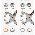 High Quality Metal Snap Buttons Press Pliers Tool Kit Includes 25 Metal Prong Snaps Buttons Sewing Free Buttons Set For Diy Crafts Home Sewing Accessories 9.5MM Metal Sewing Prong Ring Buttons Clip Pliers Button Press Snap Tool With 25pcs. 