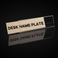 Acrylic Name Plate for Desks, 2 x 8 Inches Clear Slant Back Sign Holder Stand for Table Display. 