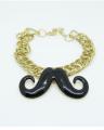 Golden & Black Mustache Bracelet for Women. 