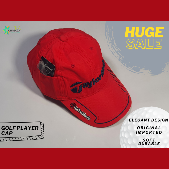 TAYLORMADE GOLF & SPORTS PLAYER CAP |R11 |RED COLOR, ORIGINAL IMPORTED, |MEN's SPORTS CAPS, |100% ORIGINAL GOOD QUALITY