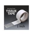 Super Strong Powerful Adhesive Double Sided Tissue Tape For Mounting Fixing Pad Sticky - 1 Inch - White. 