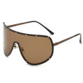 Liu Yifei Trendy Large Frame Integrated Sunglasses One-Piece Beige Nail Sunglasses Fashion Integrated Goggles. 