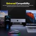 FunBug Dual Mode Rechargeable Wireless Bluetooth Gaming Mouse RGB with adjustable DPI ~ Silent Click, Ultra-thin Mini Wireless 2.4G Optical Mouse with MousePad for Laptop, PC, Computer, Mobile, MacBook, iPad, Tablet, Smart LED TV. 