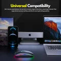 【Triple Mode】 High-Quality Wireless Bluetooth Gaming Mouse RGB with 6 Buttons & 3-Levels DPI Control - Breathing LED Light 2.4G Optical Wireless Mouse with MousePad & Side Buttons for Girls PC, Gaming, Laptop, Pubg, Mobile, Windows OS. 