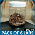 6pcs Snack Jar / Spice Jar / Kitchen Burni / Shelf Storage / Masala Storage Container Food Container 500gms, Jars for kitchen, Spice Jars for kitchen. 