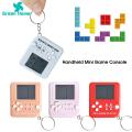 Green Home Gaming Console Key Chain Design Handheld Game Player with Keychain. 