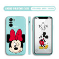 BILI for Xiaomi Poco F3 / Redmi K40 / K40 Pro Back Cover Big Head Minnie Multicolor Liquid Silicone Phone Case Soft Square Lens Protection Phone Cases. 