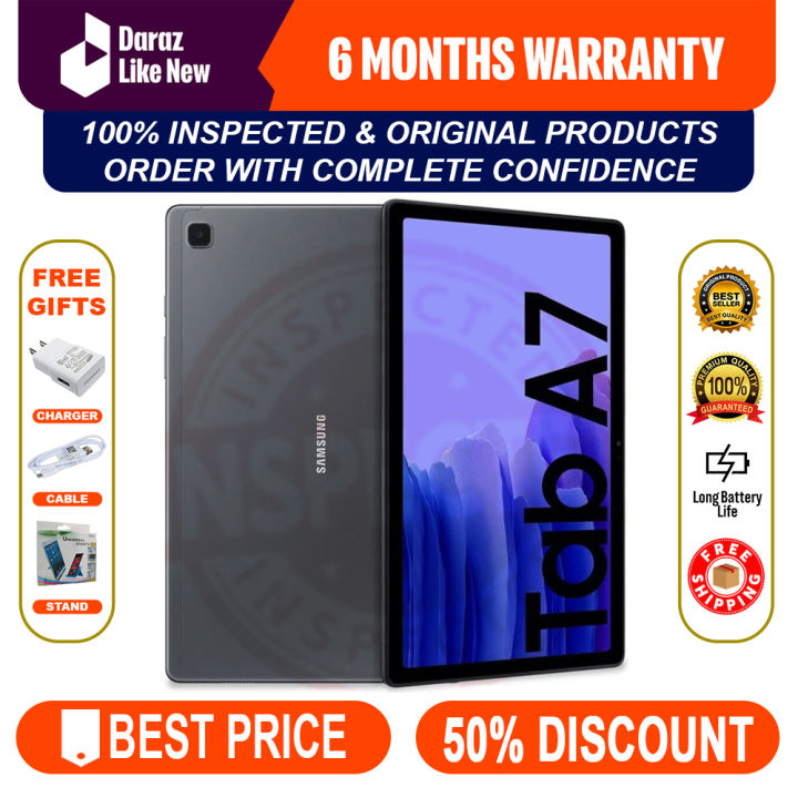 Samsung Galaxy Tab A7 10.4' Inch Tablet | 100% INSPECTED | 3GB RAM | 32GB ROM(STORAGE) | 7040mAh Battery | Top Rated | Snapdragon Processor | BEST FOR ADULT AND KIDS BOTH | Just Like New Condition | With Box, Charger, Cable & FREE SURPRISE GIFT