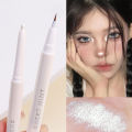 Ultra Thin White Diamond Lying Silkworm Pen 2-in-1 Eye Shadow Brightening Highlighter Gel Smooth Liquid Brown Makeup. 