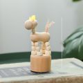 Cartoon wooden artwork movable puppet desktop figurine Ornaments clown horse giraffe dog statue crafts toy gifts home decoration. 