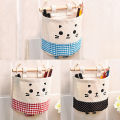 Plaid Dots Print Kitchen Wall Hanging Organizer Pocket Holder Storage Bag. 