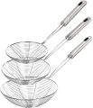 Stainless Steel Chalni /Deep Fry Strainer Diameter-17 cm & 40 cm Long Fry Pakora Strainer Stainless Steel Large Size Spider Shape. 