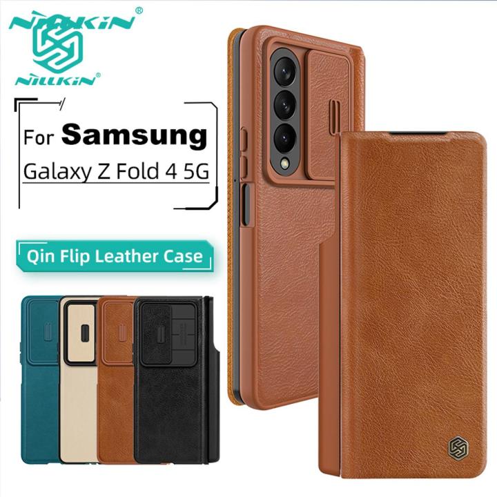 Nillkin Leather Protective Case for Samsung Galaxy Z Fold4 Phone Cases Luxury wallet Business Style Equipped with detachable pen holder for S Pen Back Cover