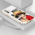 Casing For Vivo X70 5G X70T Vivo X70 Pro Luxury Cartoon OnePiece Luffy Camera Protection Phone Case Plating Edges Silicone Soft Cover With Free Lanyard. 
