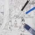 2.0mm Mechanical Pencil Lead Pencil for Draft Drawing Carpenter Crafting Art Sketching with 12 Pcs Refill - Blue. 