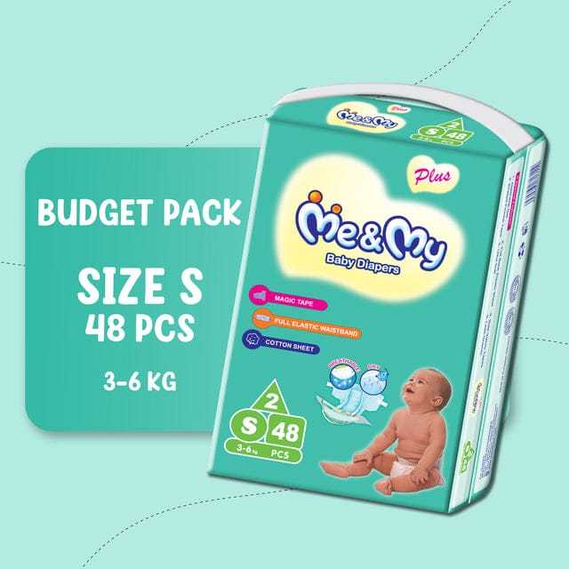 Me & My Plus Baby Diapers Size 2 Small 48 Pcs Economy Pack