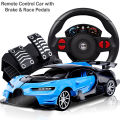 Remote Control Car for Kids and Adult 1:16 Model Electric Vehicle with LED Lighting Port Speed Car Toys Gifts with Steering Wheel Gravity Induction and Foot Pedal. 