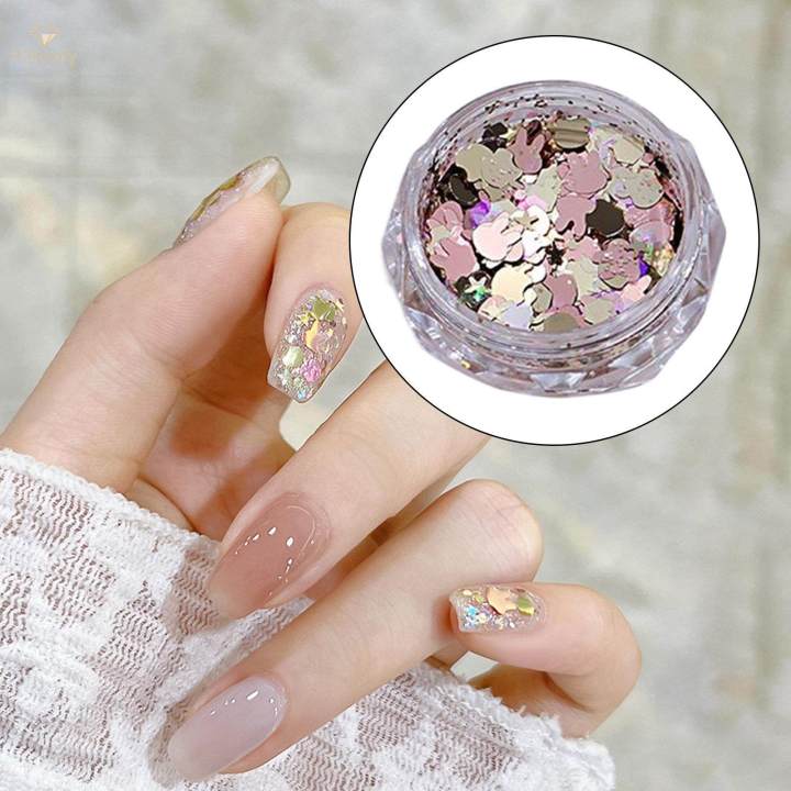 Nail Glitter Sequins Nail Art for Stage Performance Festival Makeup Party Style B