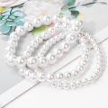 White Pearl Bracelet Simple Women Simulated Pearl Bangles Temperament Ladies Plastic Pearl Bracelet Jewelry Party Girl Gift. 