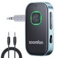 Bluetooth 5.0 AUX Adapter Transmitter Receiver 2 in 1 - SOOMFON 3.5mm Bluetooth Adapter Dual Connection, Wireless Audio Adapter for TV/Home Stereo/Car/Headphones/Speakers/PC. 