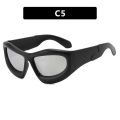 Fashion Y2K Cyberpunk Sunglasses Women Men UV400 Red Blue Shades Silver Mirror Lenses Vintage Outdoor Hiphop Eyewear Golven Toy. 