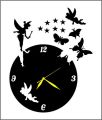 MN Fashion Pack of 13 Wooden Wall Clock Fairy Home Decor Wall clock, Fairy Wooden Wall Clock for Girls, 3D Laser Cut Wall Clock Fairy with Stars with Butterflies. 