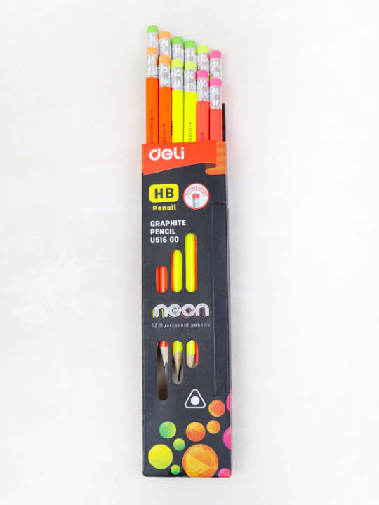 Cut Price Deli Neon HB Graphite Pencils - 12Pcs