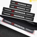 HONDA LOGO CARBON FIBER SILL PROTECTOR 4 Pcs -SCUFF PLATE CARBON FIBRE, PROTECT DOOR ANTI SCRATCH FOR CARS (HONDA). 