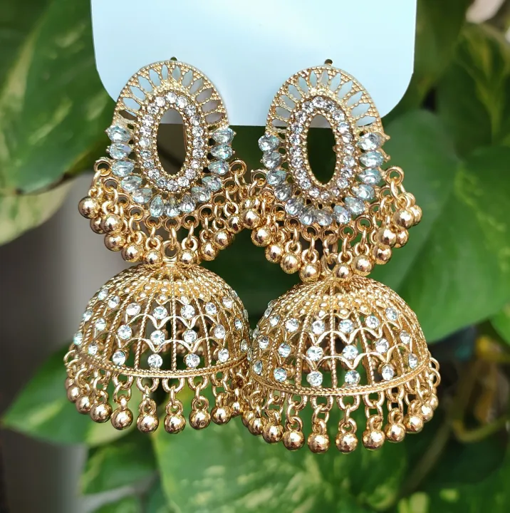 Beautiful%20Rhinestone%20Jhumka%20Drop%20Earrings%20For%20Party/Wedding/Girls/Women%20-%20Image%202