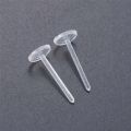Invisible Anti Allergy Replacement Jewelry Making Transparent Pure Color Plastic Stud Earring Ear Post Ear Hole Blockage. 
