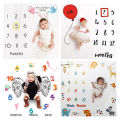 Newborn Baby Monthly Growth Milestone Blanket Photography Props Background Cloth Commemorate Rug DIY Infant Boy Girl Photo Accessories. 