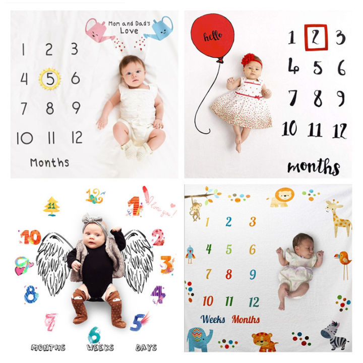 Baby Milestone Monthly Photography Background Cloth Baby Creative ...