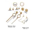 6 pair set Earings Stud & Drop Fashion Geometric Gold Color Set For Women Girls Metal  Earring  Jewelry. 