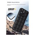 3 in 1 Itel S23 Square grid phone case For itel S 23 S2 3 Camera Protection Phone Case andCeramic frosted soft film and Lens protective film. 