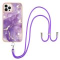 Lanyard Case for iPhone 13 Pro Max Crossbody Strap Lanyard Phone Case Silicone Marble Pattern Soft TPU Bumper Cover. 