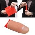 Magic Rubber Thumb Tip with Silk Vanish Appearing Finger Trick Props Toys. 
