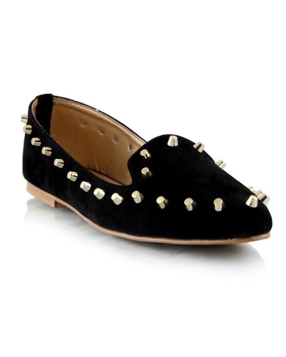 Black Suede Pump Flats For Women