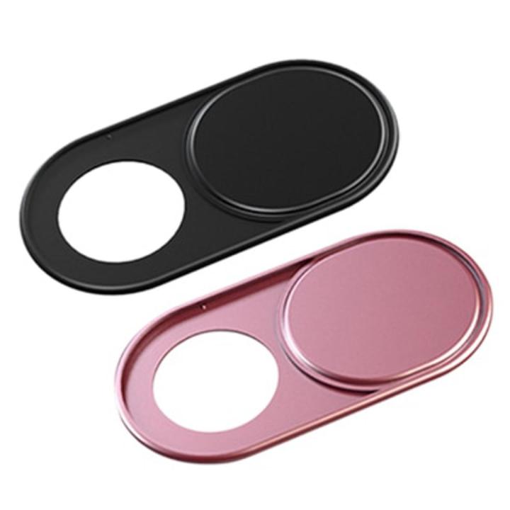 Orsda Webcam Cover Motebook Laptop Camera Cover Metal Protection Slider Phone Pc for Laptops Web Cam Cover Magnet Sticker-1x Black 1x Pink
