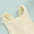 Baby Boy Girls Sleeveless Jumpsuit Summer Casual Solid Color Suspender Romper with Pockets. 