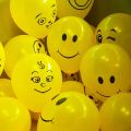 25 Smiley Faces Emoji Faces  Yellow Colored Balloons Pack For Kids Birthday Party Decoration. 